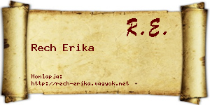 Rech Erika névjegykártya